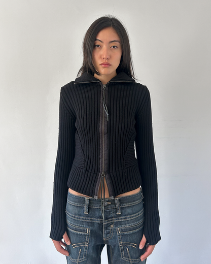 Patrizia Pepe Double Zip Knit Sweater