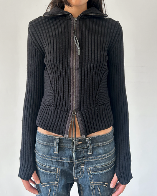 Patrizia Pepe Double Zip Knit Sweater