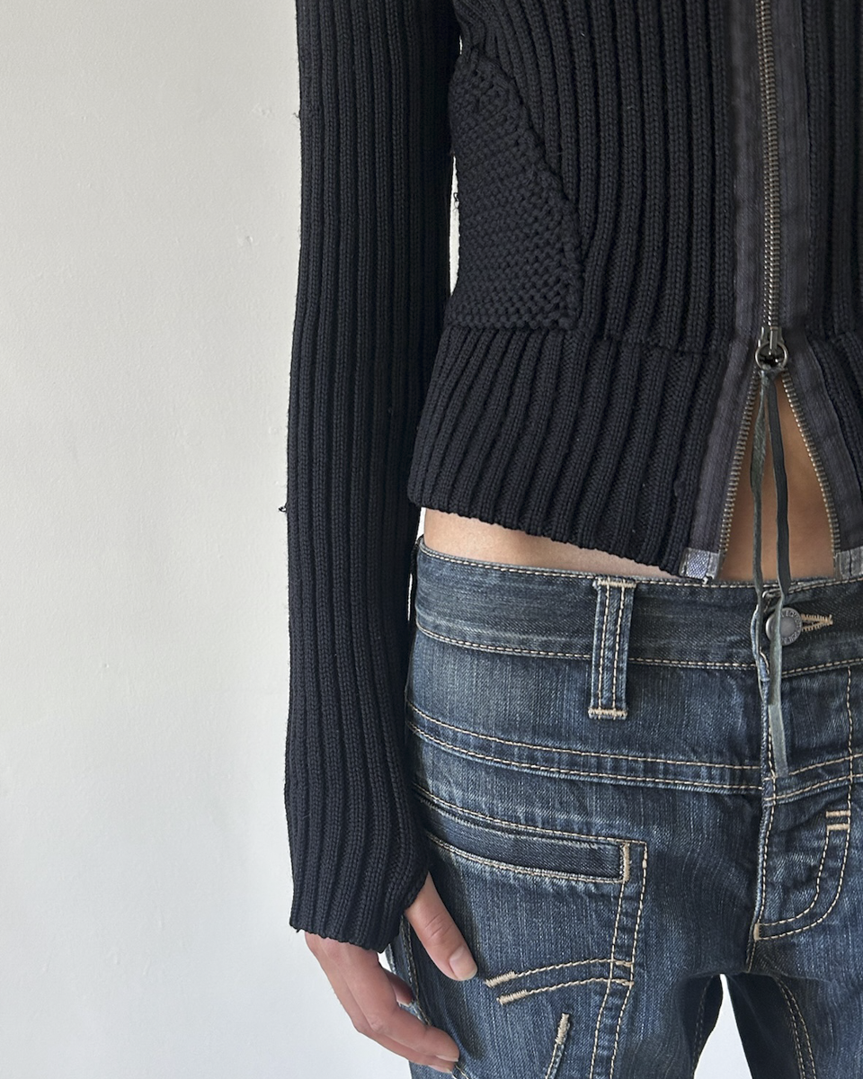 Patrizia Pepe Double Zip Knit Sweater