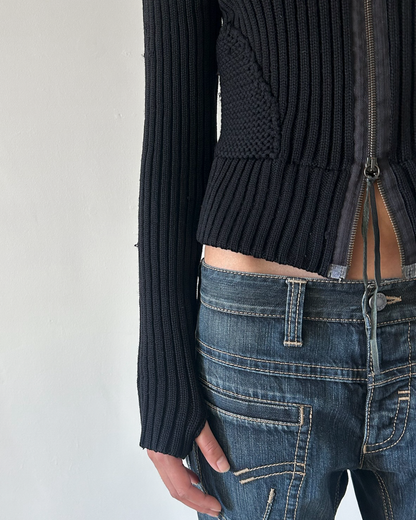 Patrizia Pepe Double Zip Knit Sweater