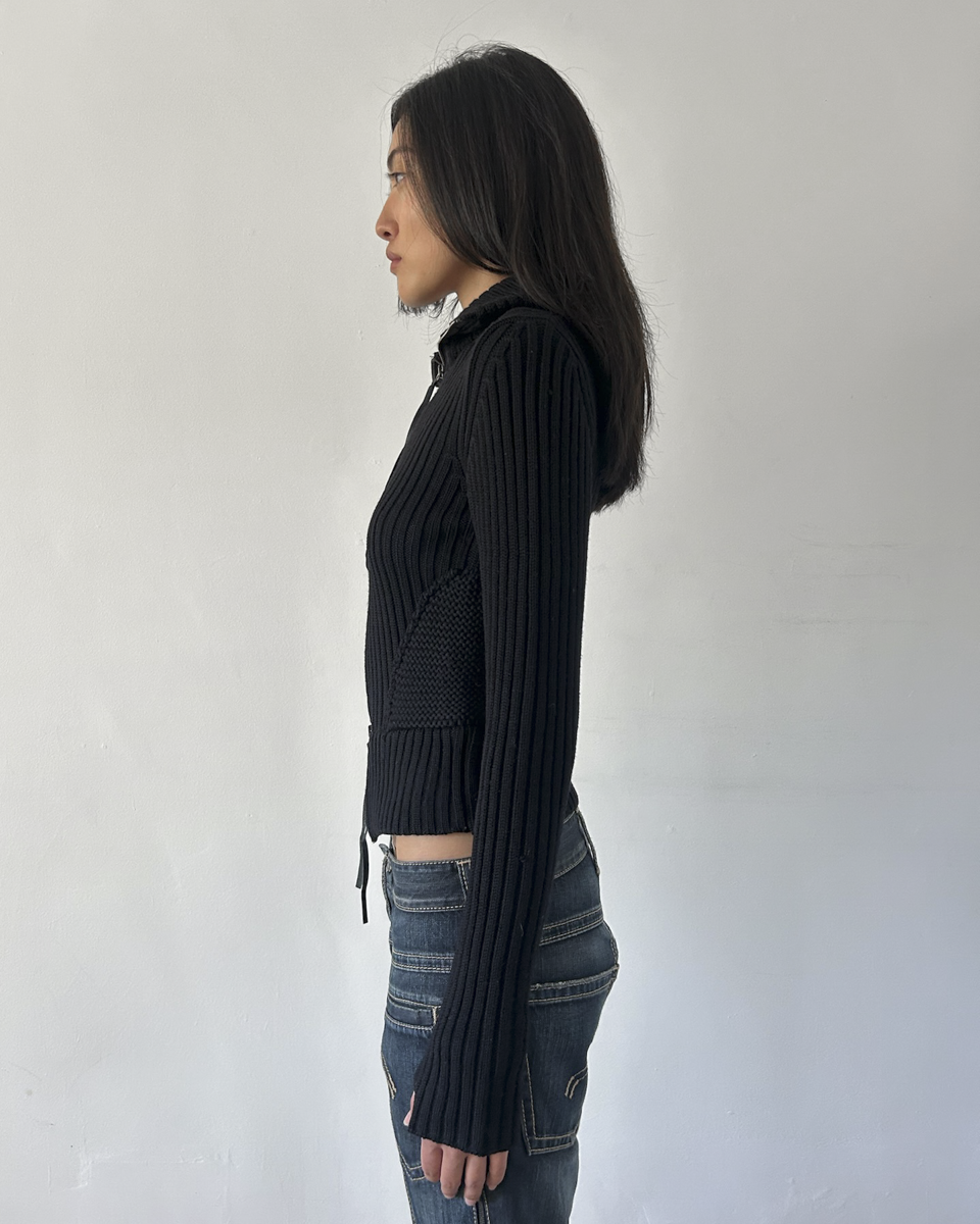 Patrizia Pepe Double Zip Knit Sweater