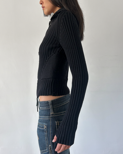 Patrizia Pepe Double Zip Knit Sweater