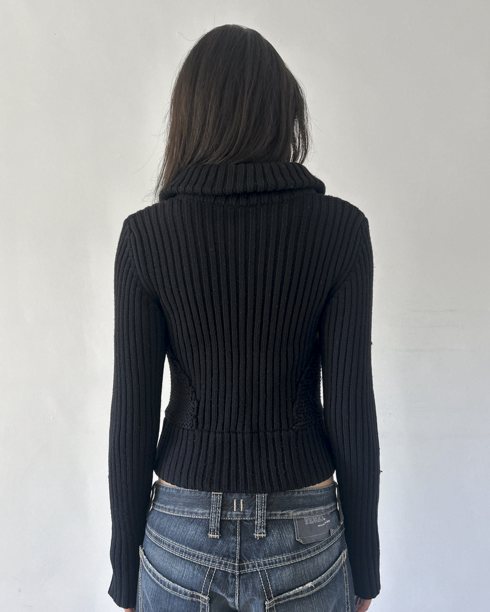 Patrizia Pepe Double Zip Knit Sweater