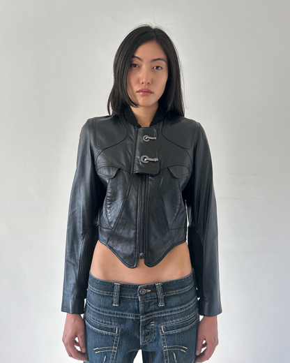 Gar-De Cropped Leather Bomber