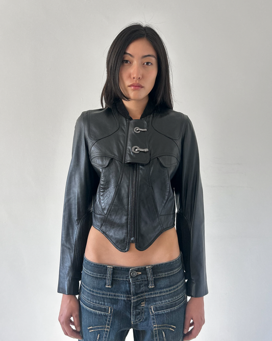 Gar-De Cropped Leather Bomber