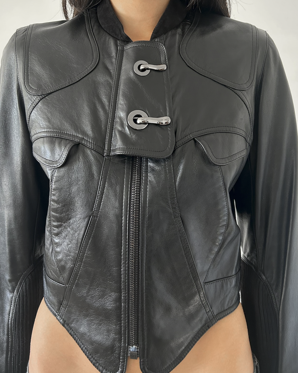 Gar-De Cropped Leather Bomber