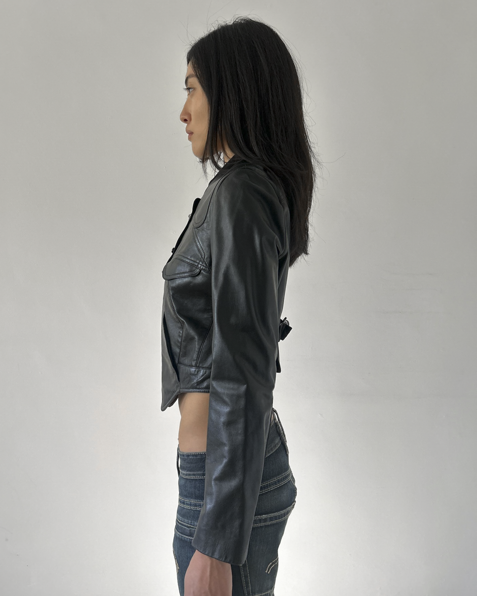 Gar-De Cropped Leather Bomber