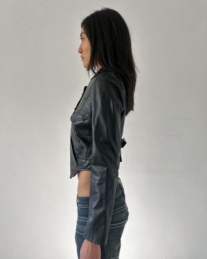 Gar-De Cropped Leather Bomber