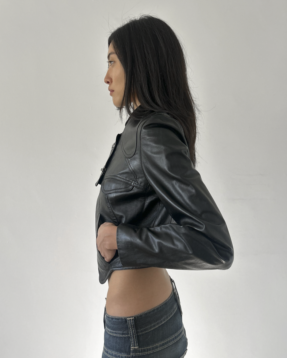 Gar-De Cropped Leather Bomber