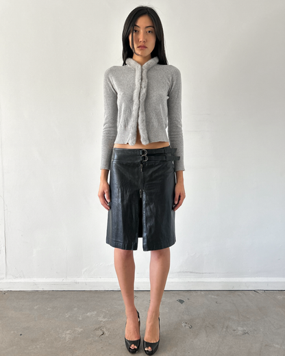 Plein Sud Leather Double Zip Skirt