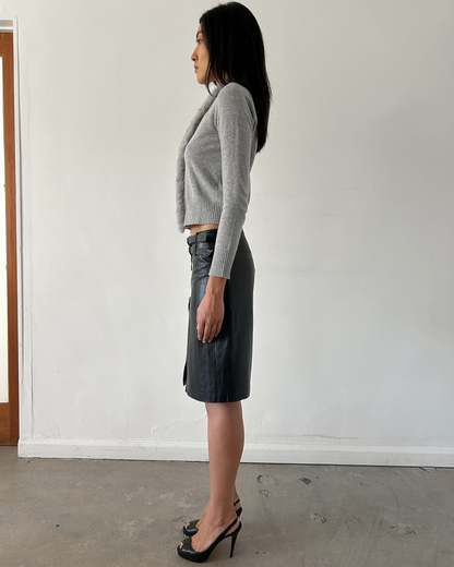 Plein Sud Leather Double Zip Skirt