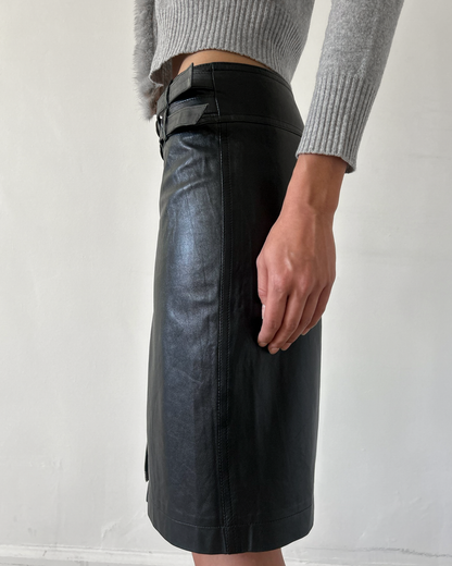 Plein Sud Leather Double Zip Skirt
