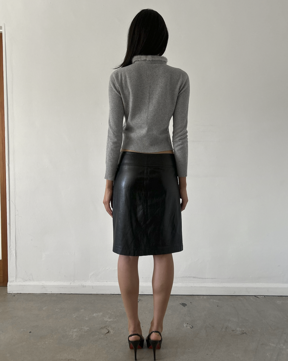 Plein Sud Leather Double Zip Skirt