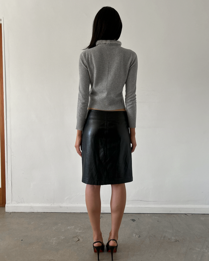 Plein Sud Leather Double Zip Skirt