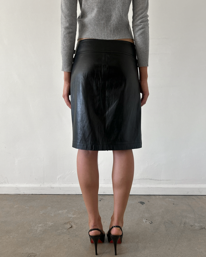 Plein Sud Leather Double Zip Skirt