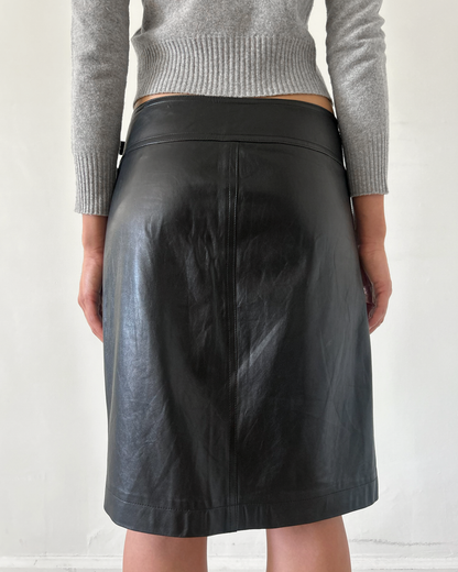 Plein Sud Leather Double Zip Skirt