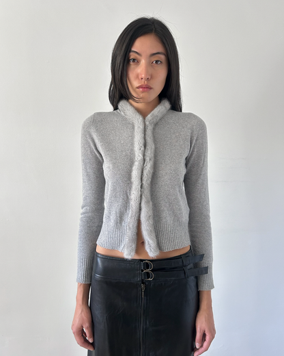 Blumarine Cardigan with Mink Fur Collar