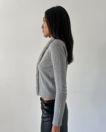 Blumarine Cardigan with Mink Fur Collar