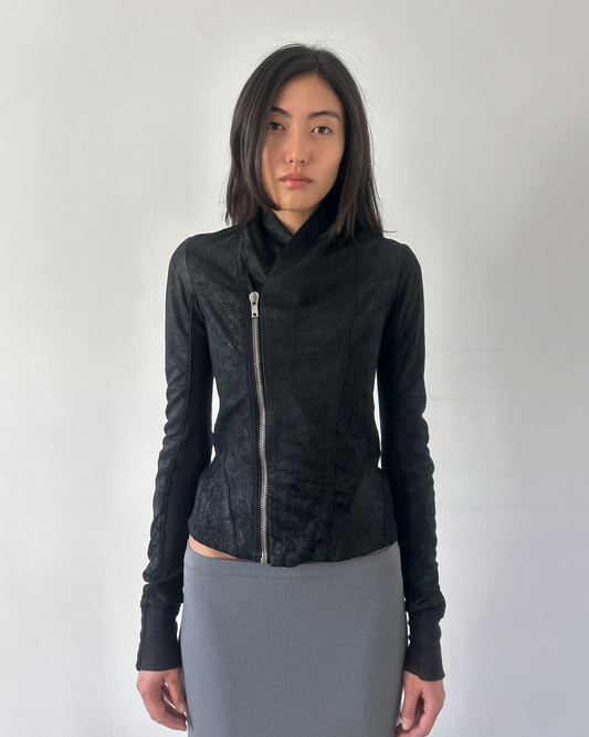 Rick Owens Asymmetrical Leather Jacket