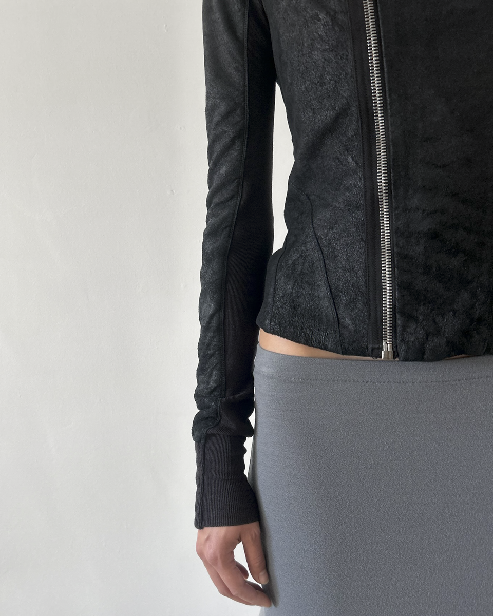 Rick Owens Asymmetrical Leather Jacket
