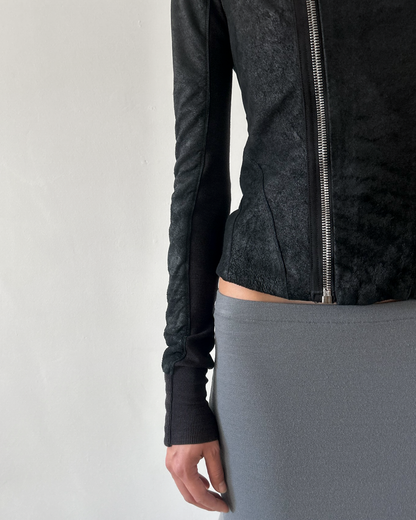 Rick Owens Asymmetrical Leather Jacket