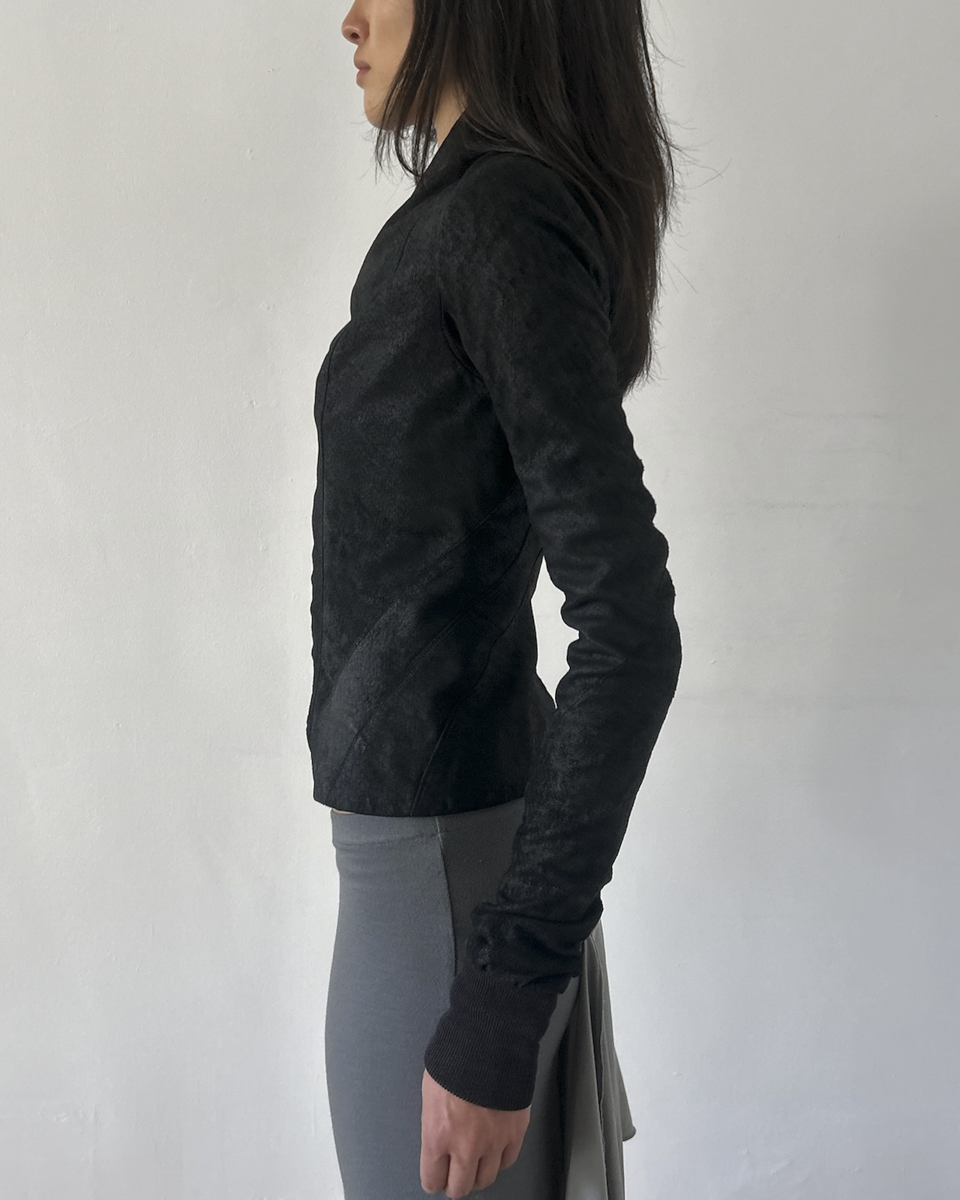 Rick Owens Asymmetrical Leather Jacket