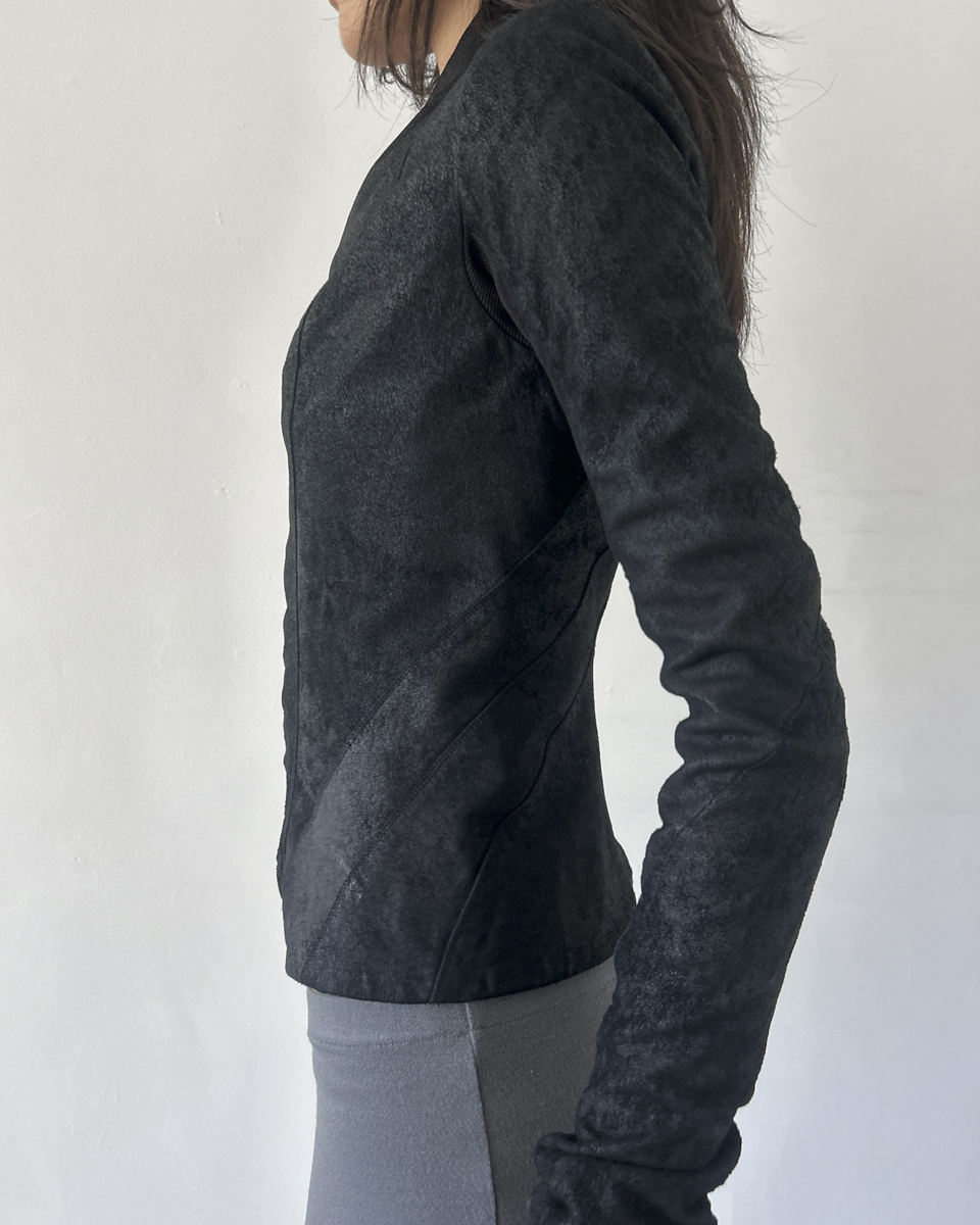 Rick Owens Asymmetrical Leather Jacket