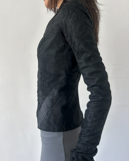 Rick Owens Asymmetrical Leather Jacket