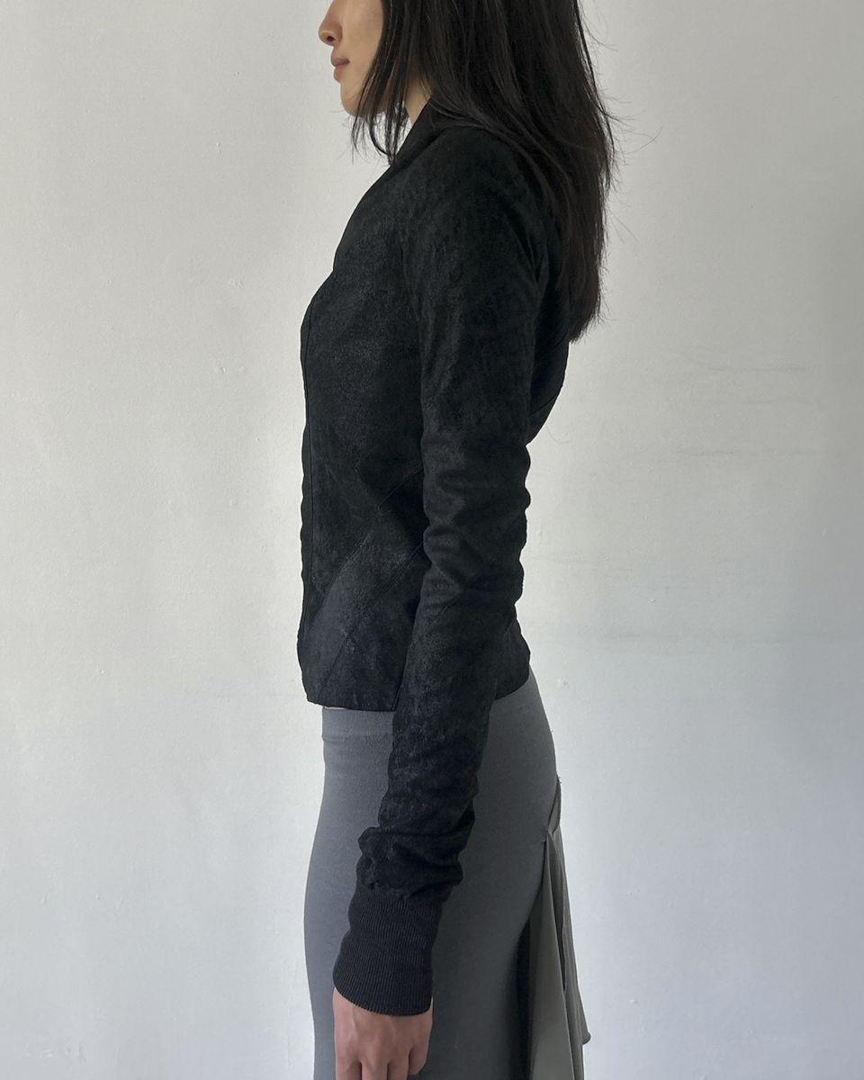 Rick Owens Asymmetrical Leather Jacket