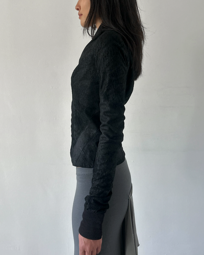 Rick Owens Asymmetrical Leather Jacket