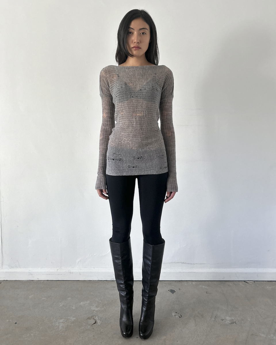 Giovanni Cavagna Distressed Knit Tunic Sweater
