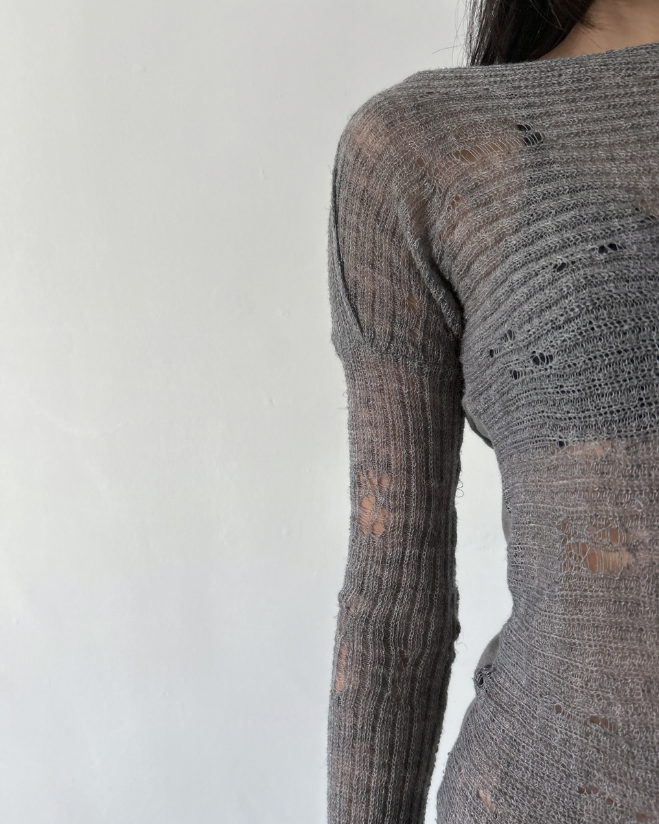 Giovanni Cavagna Distressed Knit Tunic Sweater