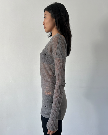 Giovanni Cavagna Distressed Knit Tunic Sweater