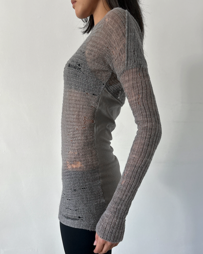 Giovanni Cavagna Distressed Knit Tunic Sweater