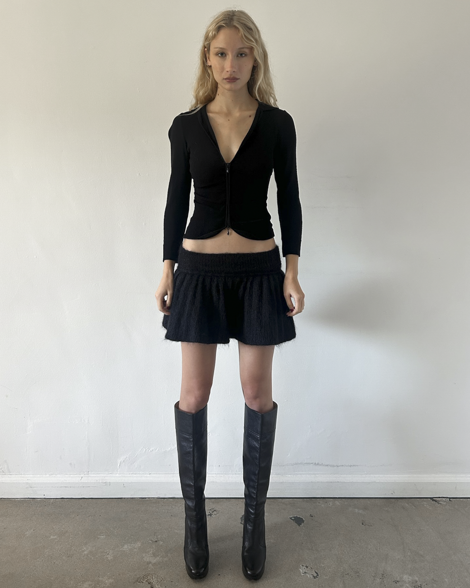 Paola Frani Knit Mini Bubble Skirt