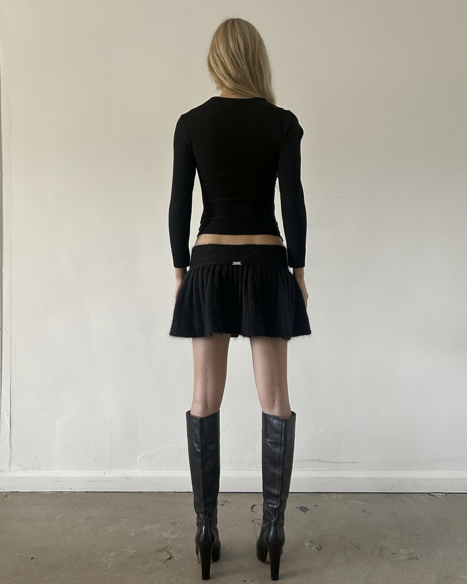 Paola Frani Knit Mini Bubble Skirt