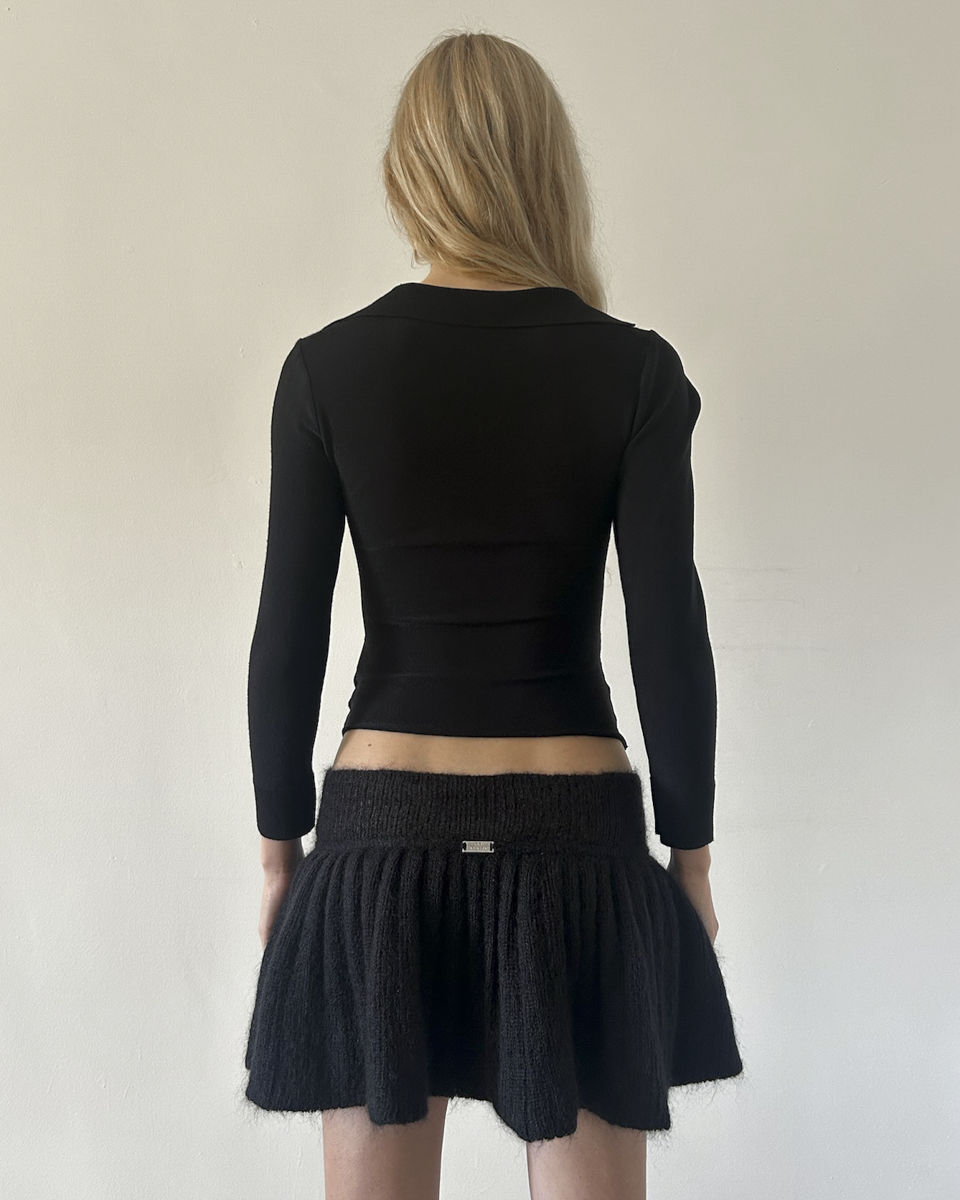 Paola Frani Knit Mini Bubble Skirt