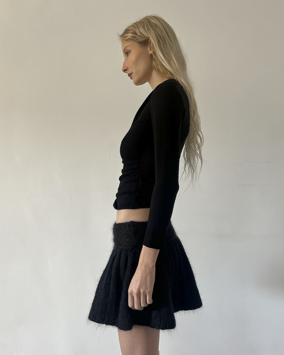 Paola Frani Knit Mini Bubble Skirt