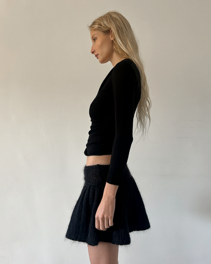 Paola Frani Knit Mini Bubble Skirt