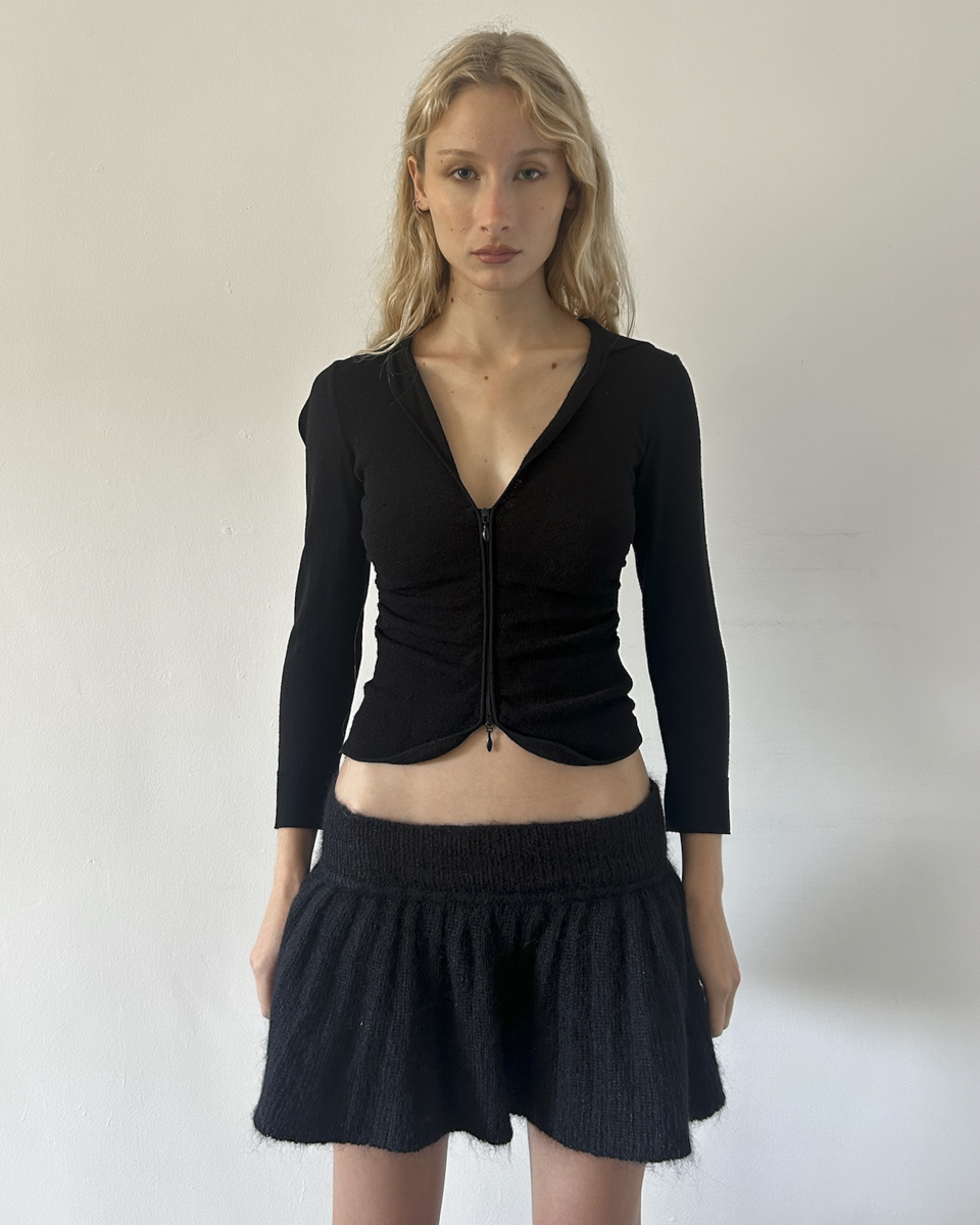 Paola Frani Knit Mini Bubble Skirt