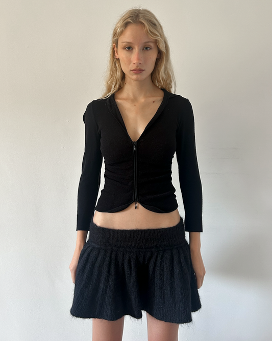 Paola Frani Knit Mini Bubble Skirt