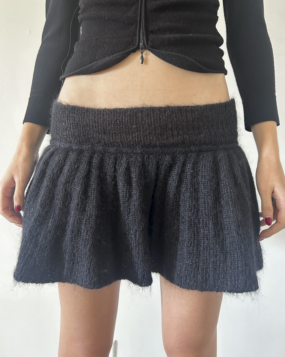 Paola Frani Knit Mini Bubble Skirt
