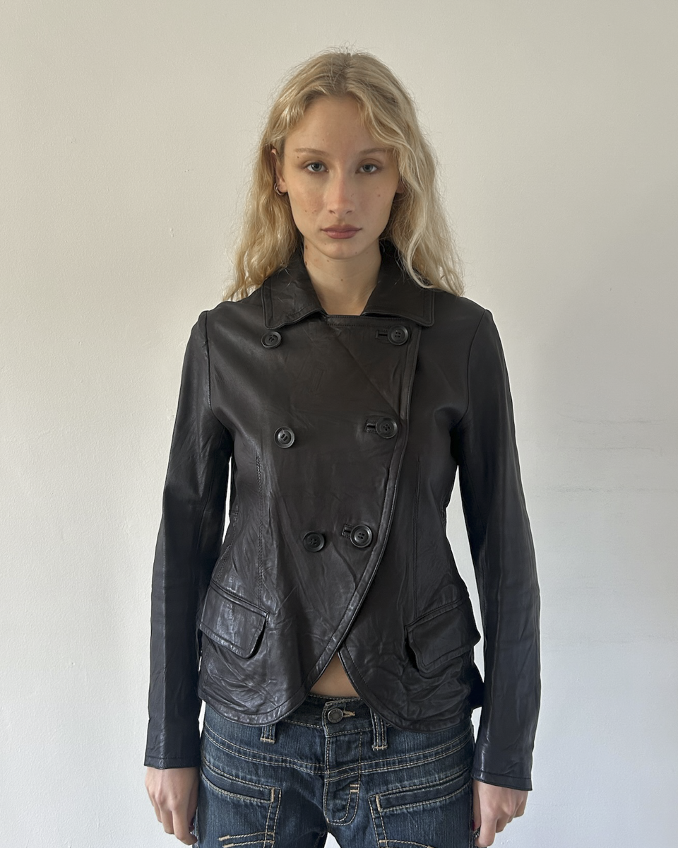 Y’s Yohji Yamamoto Double Breasted Leather Jacket