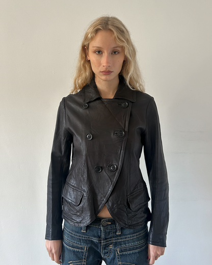 Y’s Yohji Yamamoto Double Breasted Leather Jacket
