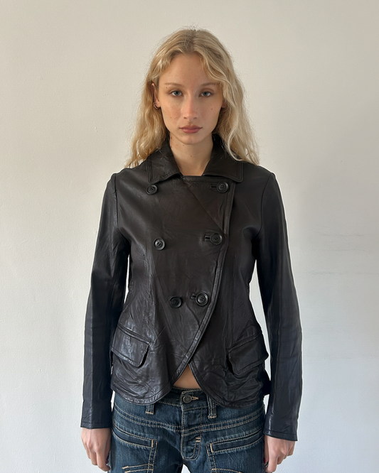 Y’s Yohji Yamamoto Double Breasted Leather Jacket
