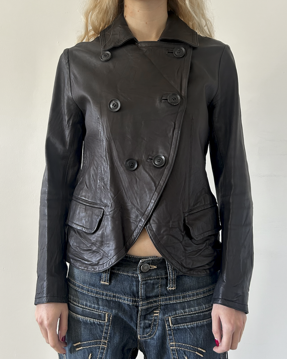 Y’s Yohji Yamamoto Double Breasted Leather Jacket