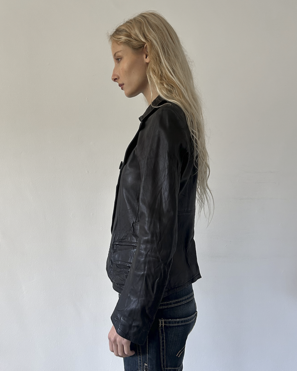 Y’s Yohji Yamamoto Double Breasted Leather Jacket