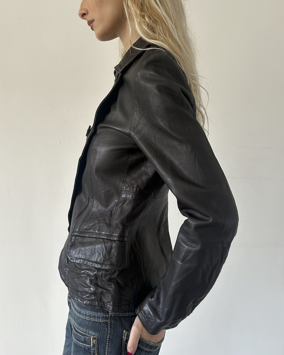 Y’s Yohji Yamamoto Double Breasted Leather Jacket