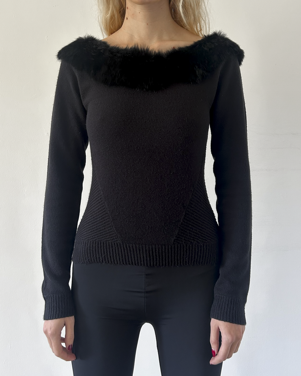 Morgan de Toi  Fur Trim Sweater