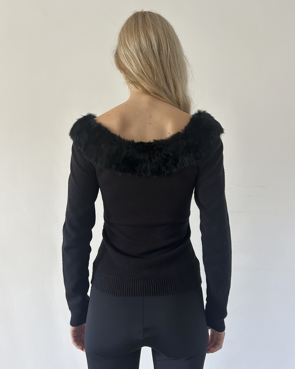 Morgan de Toi  Fur Trim Sweater